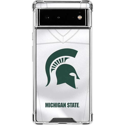Michigan State University White Jersey Google Pixel 6 Clear Case